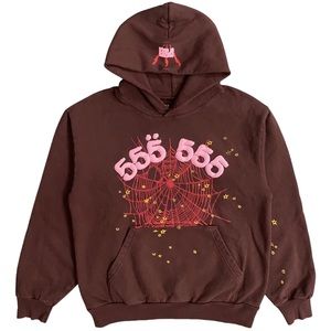 Sp5der Angel Number Hoodie. Brown. Spider Worldwide.